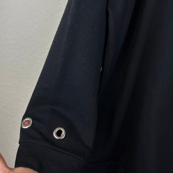 Torrid Black French Terry Mesh Trim Tunic Sweatshirt Size 3X Corpcore Whimsigoth - Picture 7 of 7